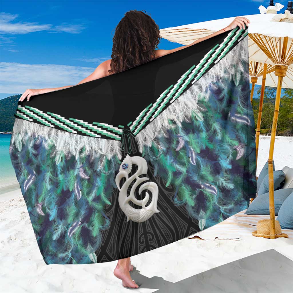 Aotearoa Korowai Motif Sarong Hei Manaia Poutama Maori Pattern LT14 One Size 44 x 66 inches Turquoise - Polynesian Pride