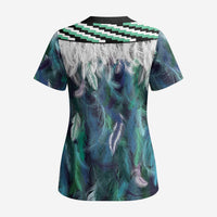 Aotearoa Korowai Motif Scrub Top Hei Manaia Poutama Maori Pattern LT14 - Polynesian Pride