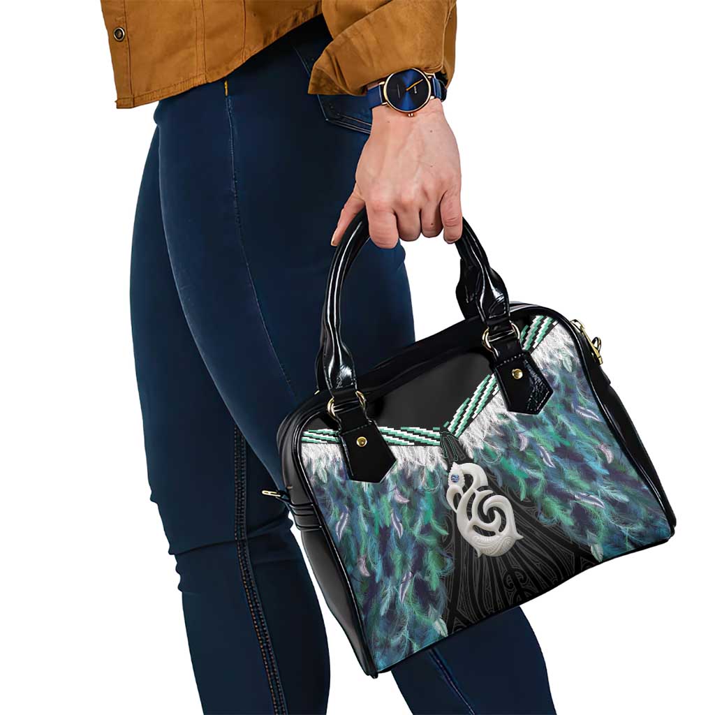 Aotearoa Korowai Motif Shoulder Handbag Hei Manaia Poutama Maori Pattern LT14 - Polynesian Pride
