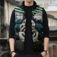 Aotearoa Korowai Motif Sleeveless Puffer Jacket Hei Manaia Poutama Maori Pattern LT14 - Polynesian Pride