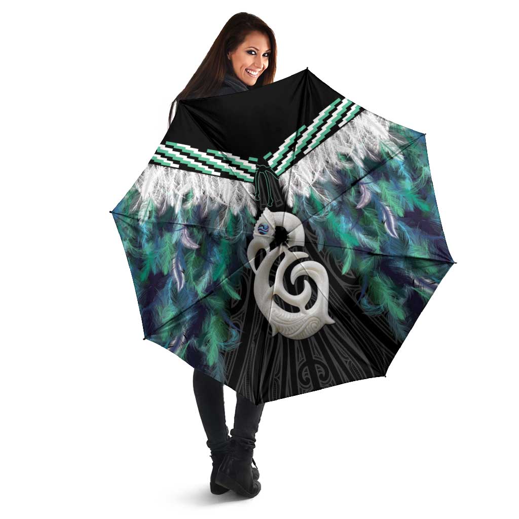 Aotearoa Korowai Motif Umbrella Hei Manaia Poutama Maori Pattern LT14 - Polynesian Pride