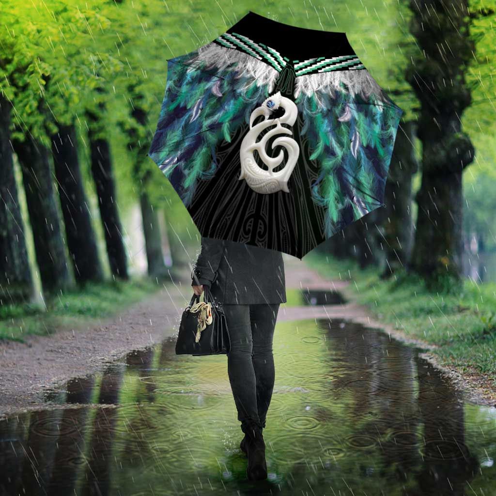 Aotearoa Korowai Motif Umbrella Hei Manaia Poutama Maori Pattern LT14 - Polynesian Pride