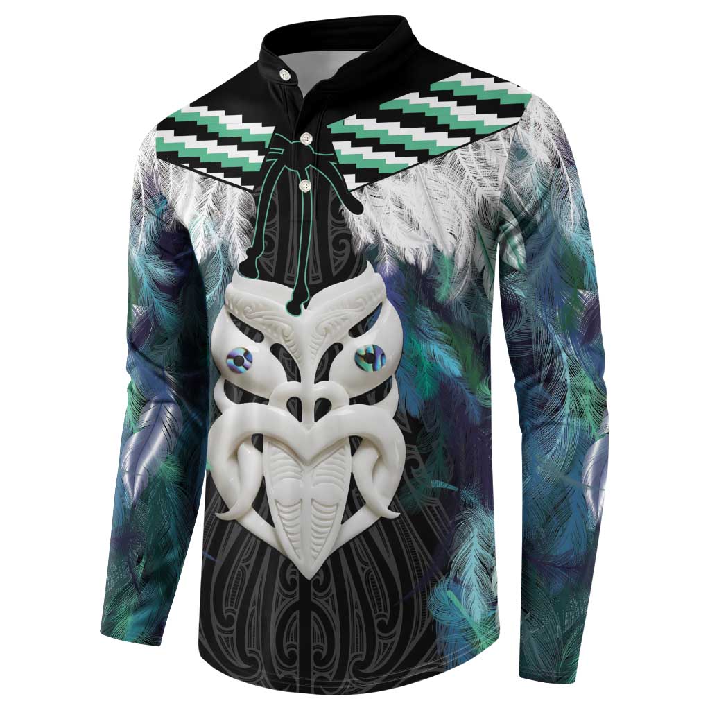 Aotearoa Korowai Motif Button Sweatshirt Maori Wheku Poutama LT14 - Polynesian Pride
