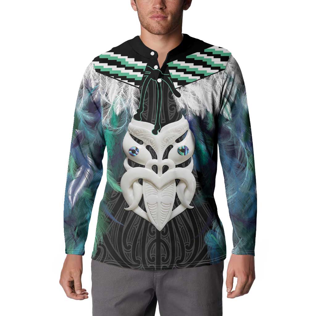 Aotearoa Korowai Motif Button Sweatshirt Maori Wheku Poutama LT14 - Polynesian Pride