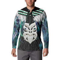 Aotearoa Korowai Motif Button Sweatshirt Maori Wheku Poutama LT14 - Polynesian Pride