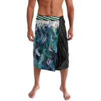 Aotearoa Korowai Motif Lavalava Maori Wheku Poutama LT14 Turquoise - Polynesian Pride