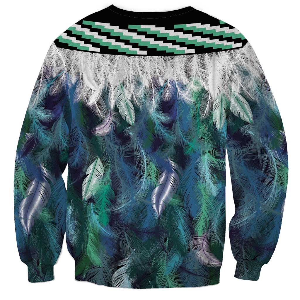 Aotearoa Korowai Motif Sweatshirt Maori Wheku Poutama LT14 - Polynesian Pride
