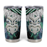 Aotearoa Korowai Motif Tumbler Cup Maori Wheku Poutama LT14 Turquoise - Polynesian Pride