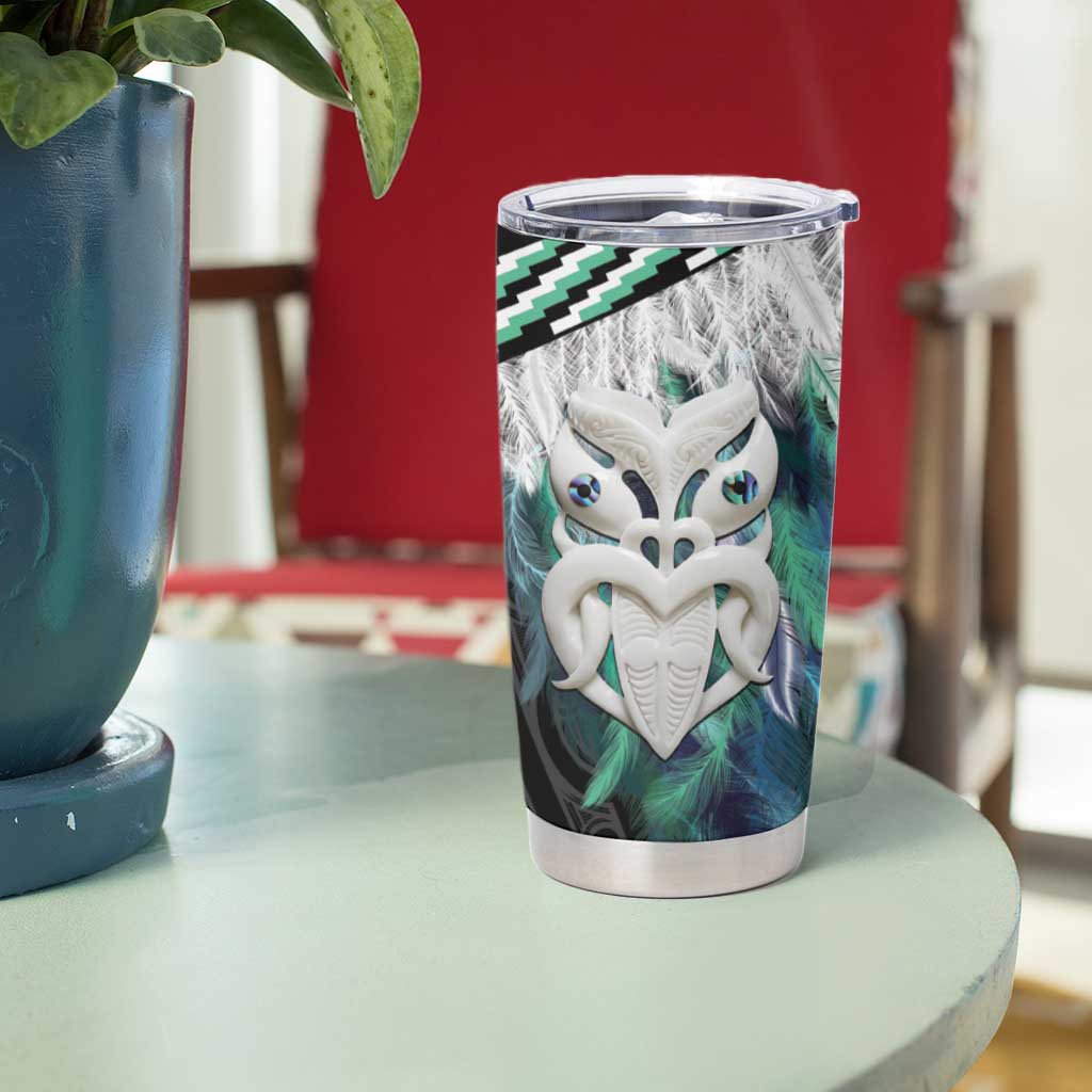 Aotearoa Korowai Motif Tumbler Cup Maori Wheku Poutama LT14 - Polynesian Pride
