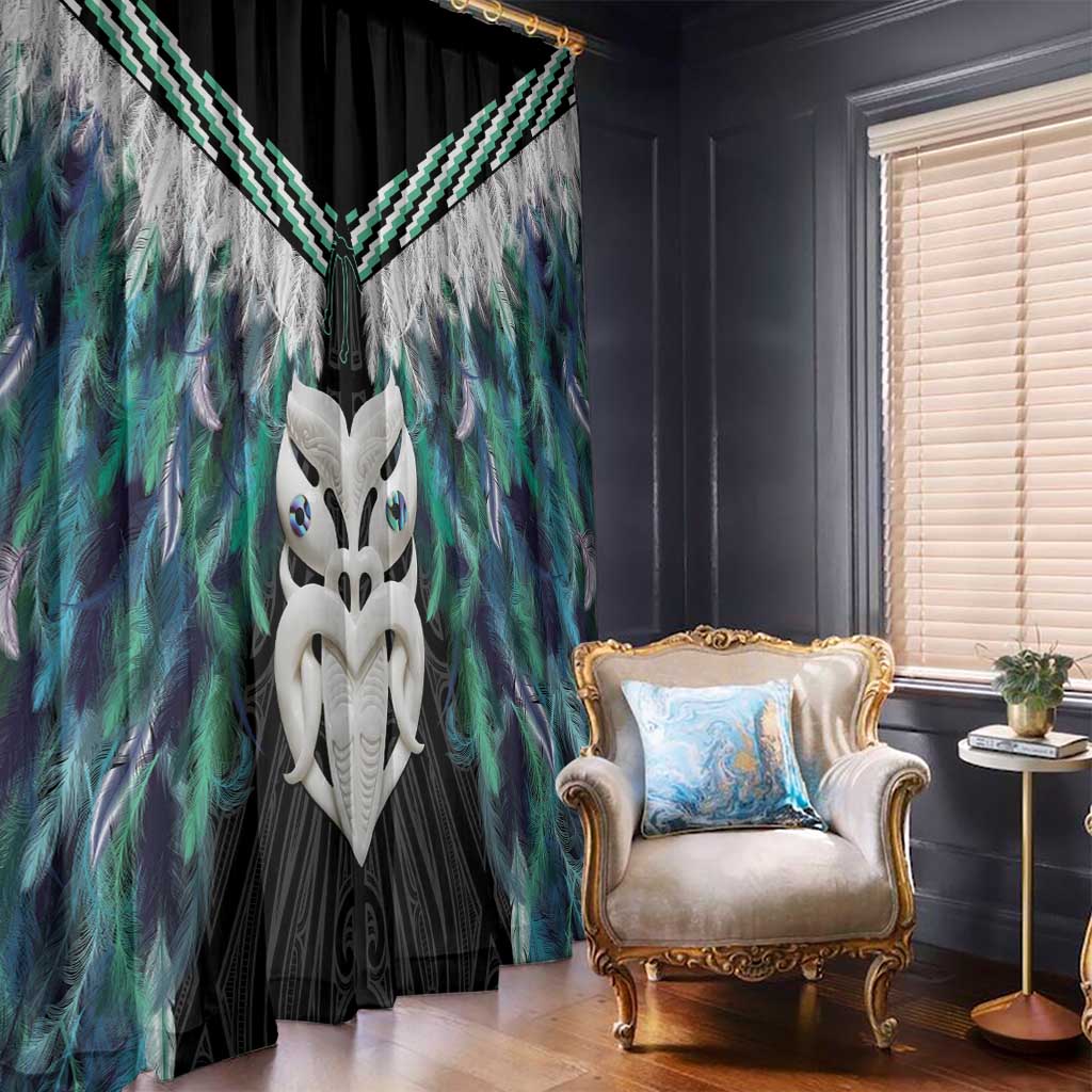 Aotearoa Korowai Motif Window Curtain Maori Wheku Poutama LT14 - Polynesian Pride