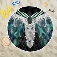 Aotearoa Korowai Motif Beach Blanket Maori Tane Poutama LT14 One Size 150cm Turquoise - Polynesian Pride