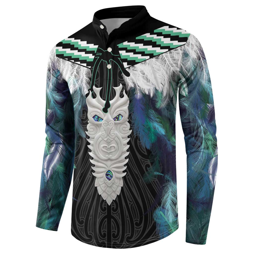 Aotearoa Korowai Motif Button Sweatshirt Maori Tane Poutama LT14 - Polynesian Pride
