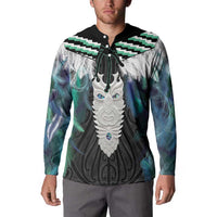 Aotearoa Korowai Motif Button Sweatshirt Maori Tane Poutama LT14 - Polynesian Pride
