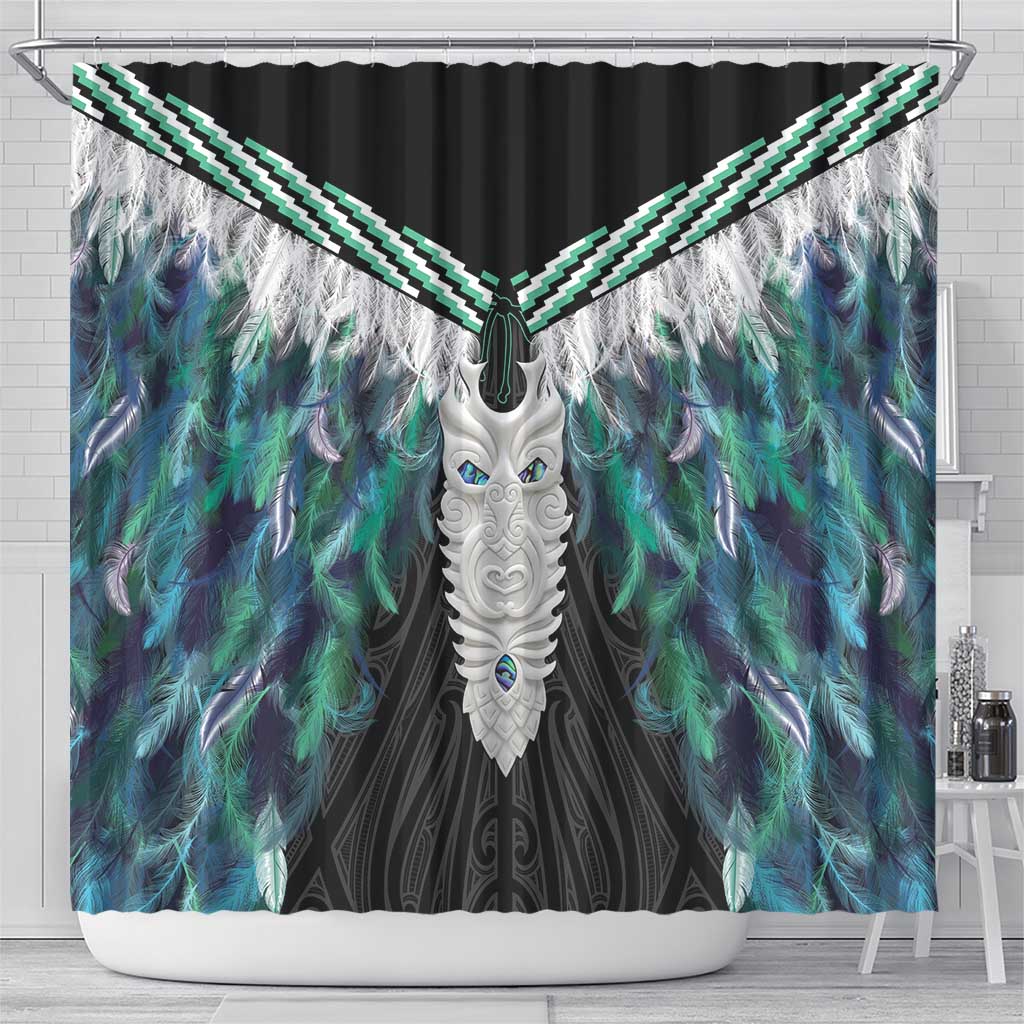 Aotearoa Korowai Motif Shower Curtain Maori Tane Poutama LT14 - Polynesian Pride