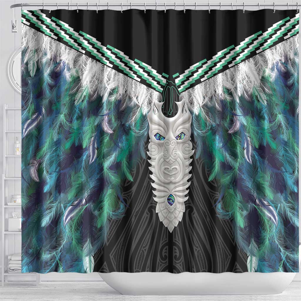 Aotearoa Korowai Motif Shower Curtain Maori Tane Poutama LT14 - Polynesian Pride