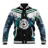 Aotearoa Korowai Motif Baseball Jacket Maori Koru Poutama LT14 Unisex Turquoise - Polynesian Pride