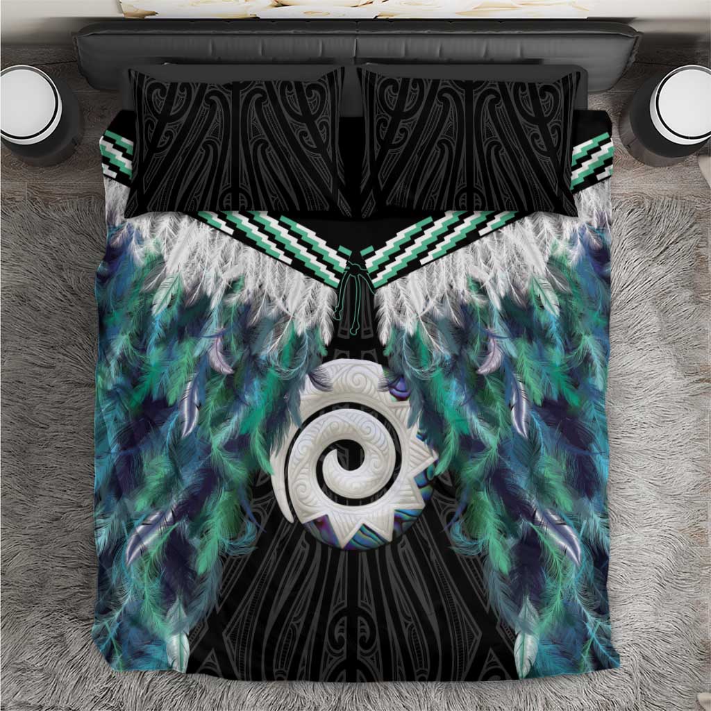 Aotearoa Korowai Motif Bedding Set Maori Koru Poutama LT14 Turquoise - Polynesian Pride