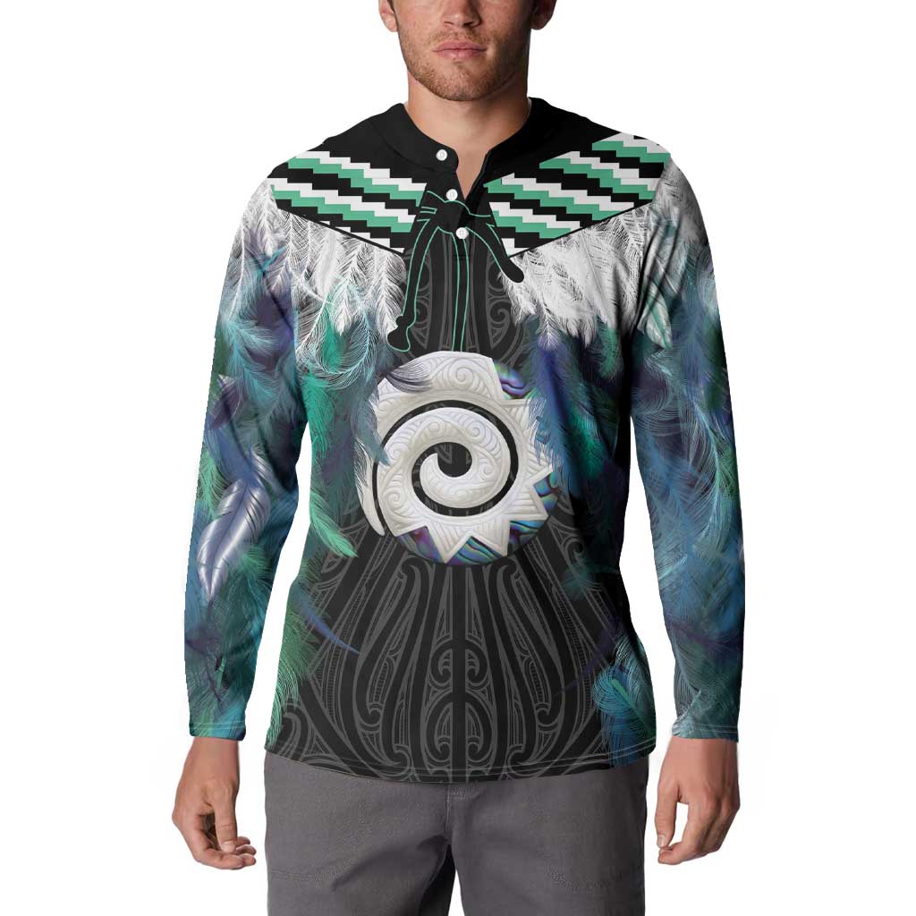 Aotearoa Korowai Motif Button Sweatshirt Maori Koru Poutama LT14 - Polynesian Pride