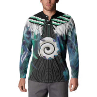 Aotearoa Korowai Motif Button Sweatshirt Maori Koru Poutama LT14 - Polynesian Pride