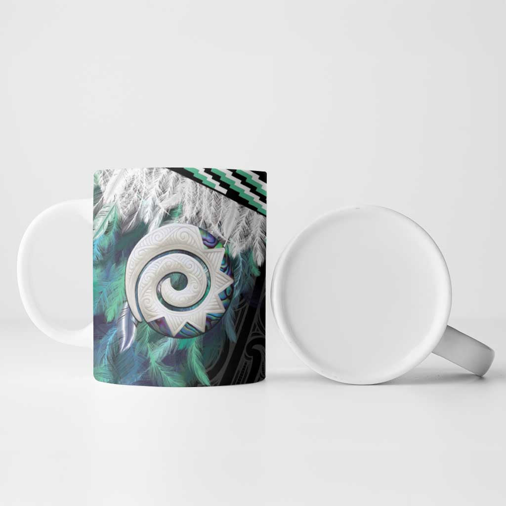 Aotearoa Korowai Motif Ceramic Mug Maori Koru Poutama LT14 - Polynesian Pride