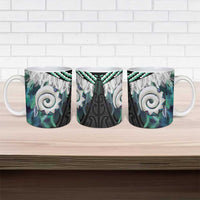 Aotearoa Korowai Motif Ceramic Mug Maori Koru Poutama LT14 - Polynesian Pride