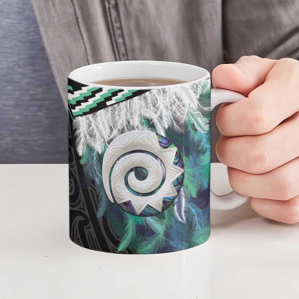 Aotearoa Korowai Motif Ceramic Mug Maori Koru Poutama LT14 - Polynesian Pride