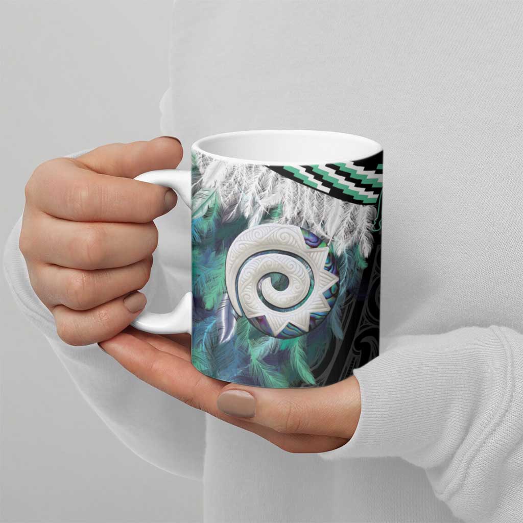 Aotearoa Korowai Motif Ceramic Mug Maori Koru Poutama LT14 - Polynesian Pride