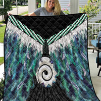Aotearoa Korowai Motif Quilt Maori Koru Poutama LT14 Turquoise - Polynesian Pride