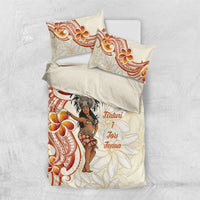 Heiva i Tahiti Bedding Set Ori Tahitian Dance Tiare Maori LT14 US Twin 172cm x 218cm Beige - Polynesian Pride
