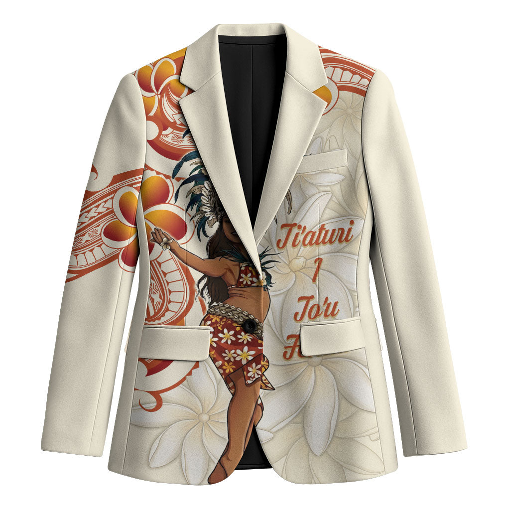 Heiva i Tahiti Blazer Ori Tahitian Dance Tiare Maori LT14 Unisex Beige - Polynesian Pride