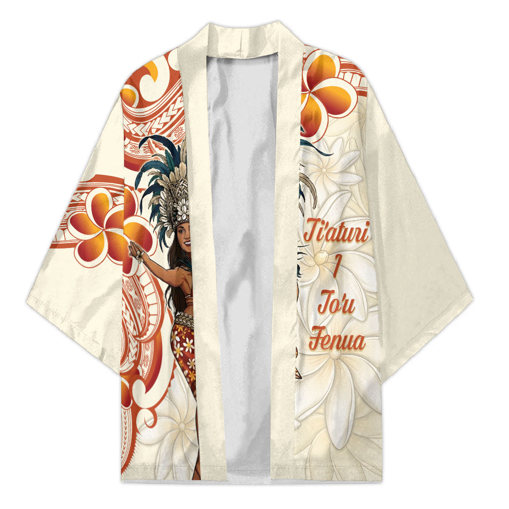 Heiva i Tahiti Kimono Ori Tahitian Dance Tiare Maori LT14 Unisex Beige - Polynesian Pride
