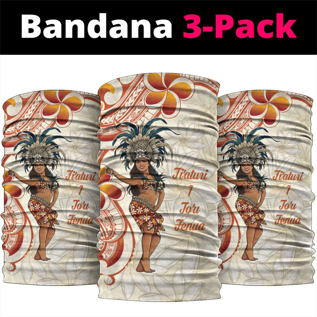 Heiva i Tahiti Neck Gaiter Ori Tahitian Dance Tiare Maori LT14 package One Size: 25*50cm Beige - Polynesian Pride
