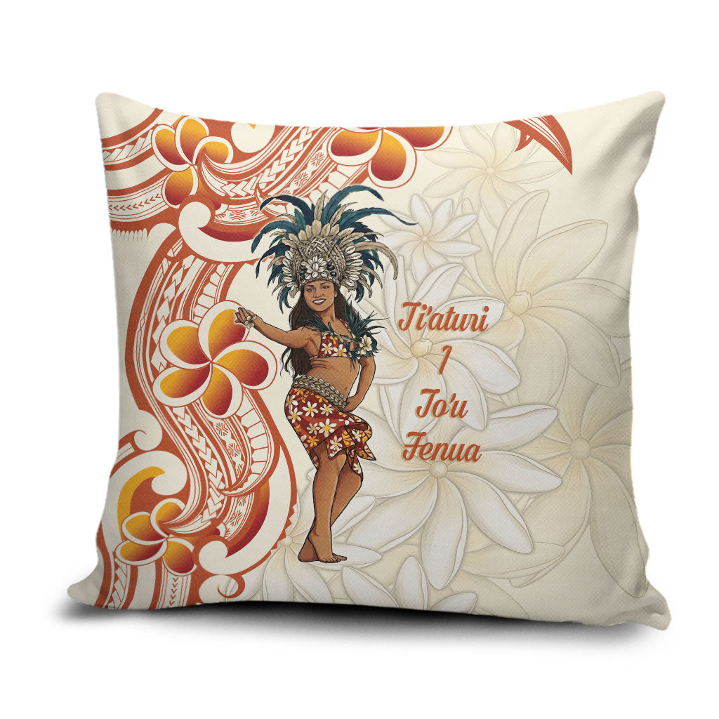 Heiva i Tahiti Pillow Cover Ori Tahitian Dance Tiare Maori LT14 Beige - Polynesian Pride