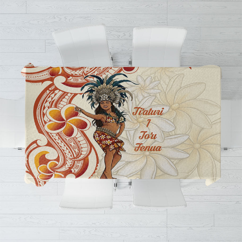 Heiva i Tahiti Tablecloth Ori Tahitian Dance Tiare Maori LT14 Beige - Polynesian Pride