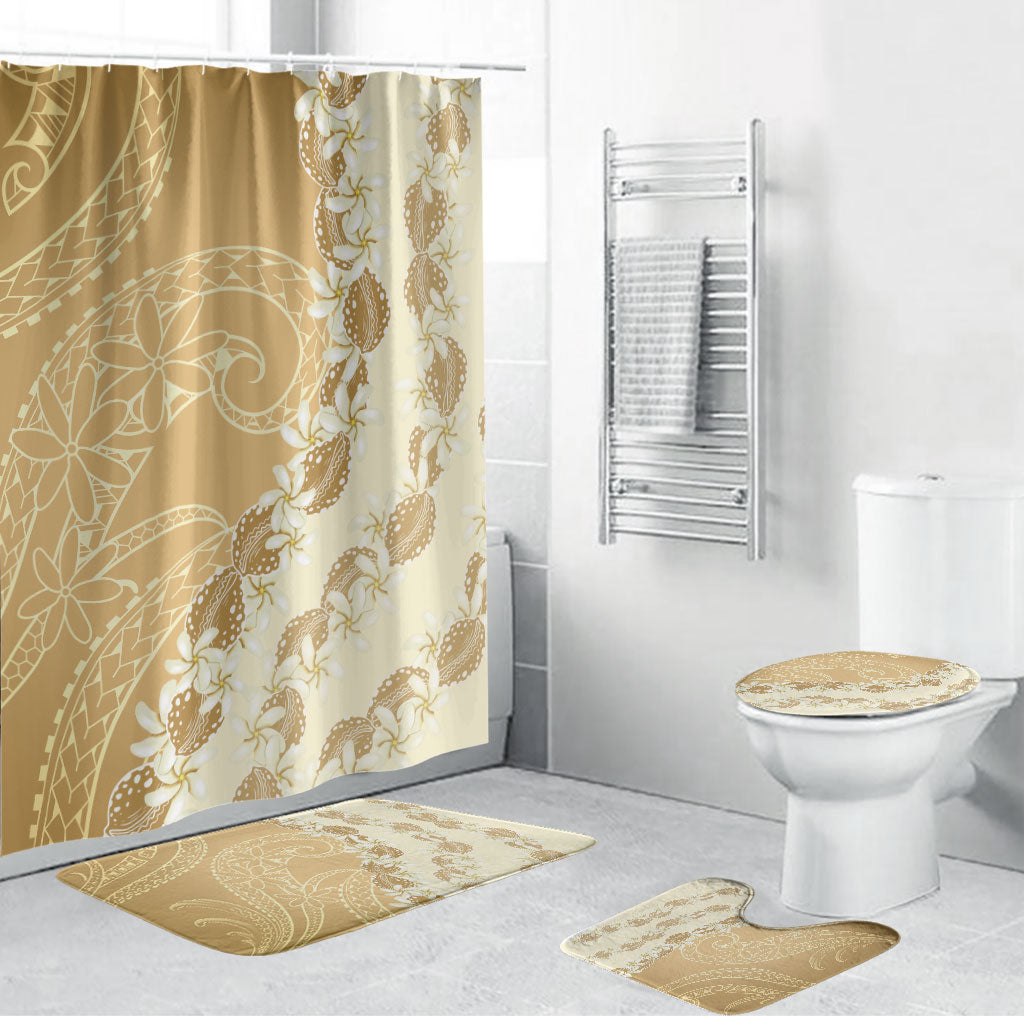 Heiva i Tahiti Bathroom Set Tahitian Tiare Maori Cowrie Lei Brown LT14 Bathroom Set (4 pcs) Brown - Polynesian Pride