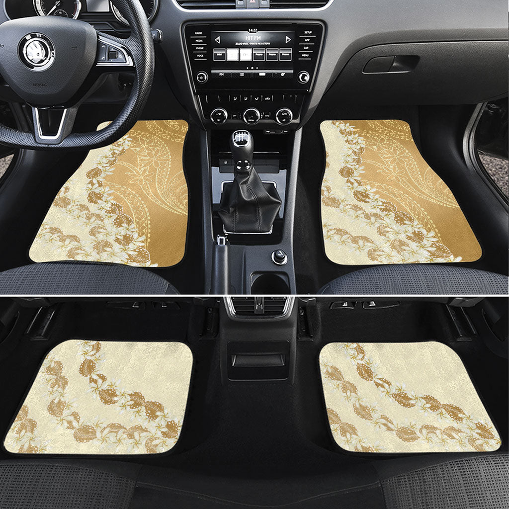 Heiva i Tahiti Car Mats Tahitian Tiare Maori Cowrie Lei Brown LT14 Set 4pcs Brown - Polynesian Pride