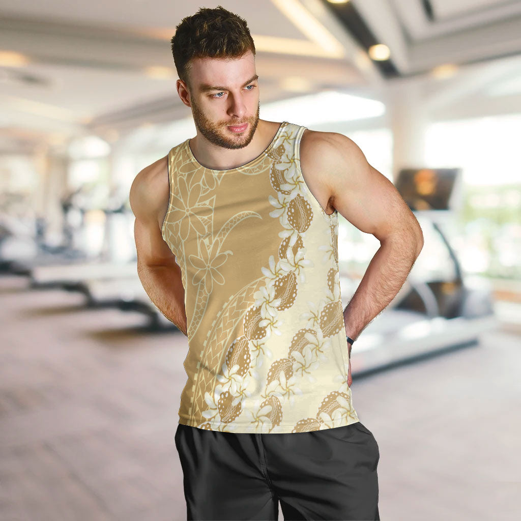 Heiva i Tahiti Men Tank Top Tahitian Tiare Maori Cowrie Lei Brown LT14 Brown - Polynesian Pride