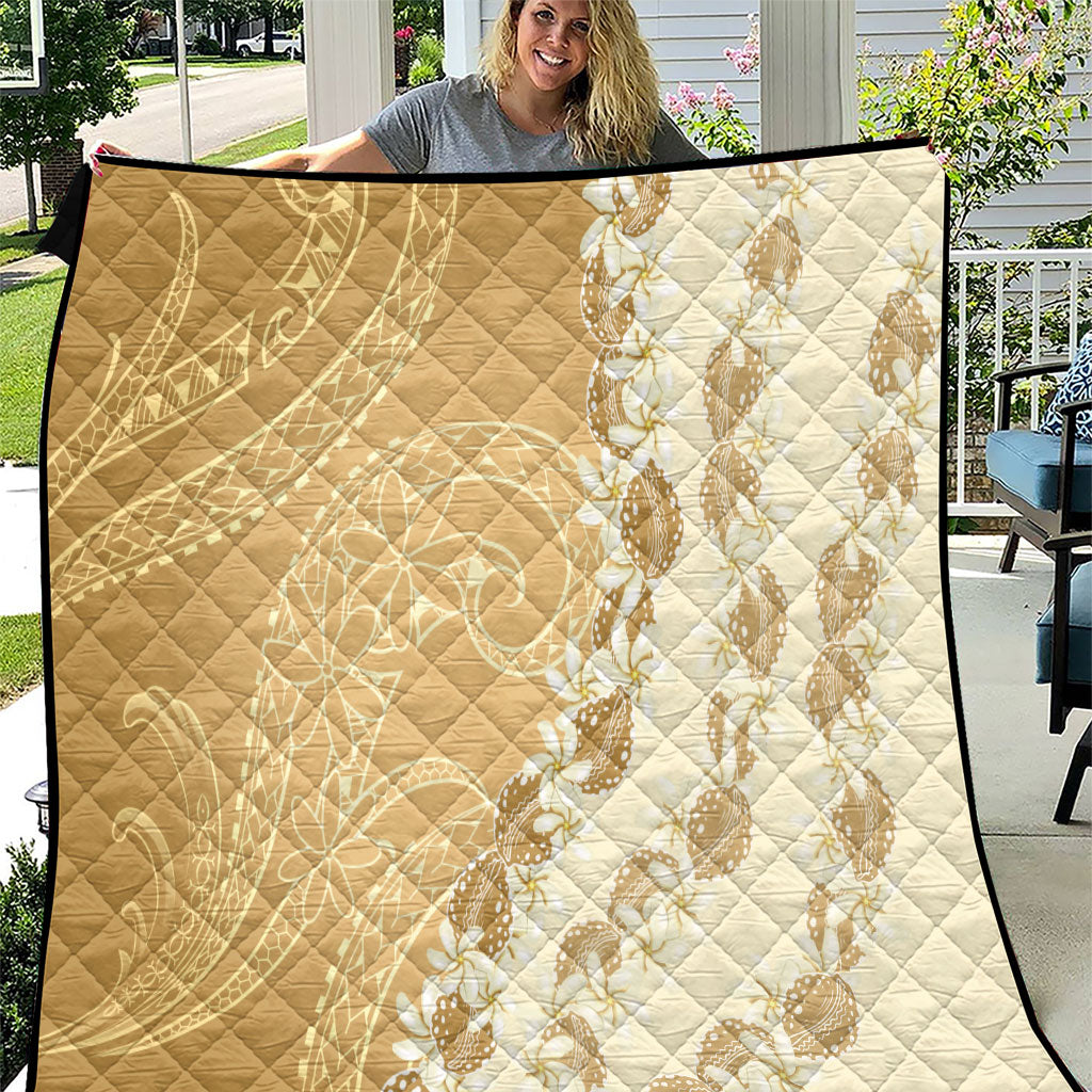 Heiva i Tahiti Quilt Tahitian Tiare Maori Cowrie Lei Brown LT14 Brown - Polynesian Pride