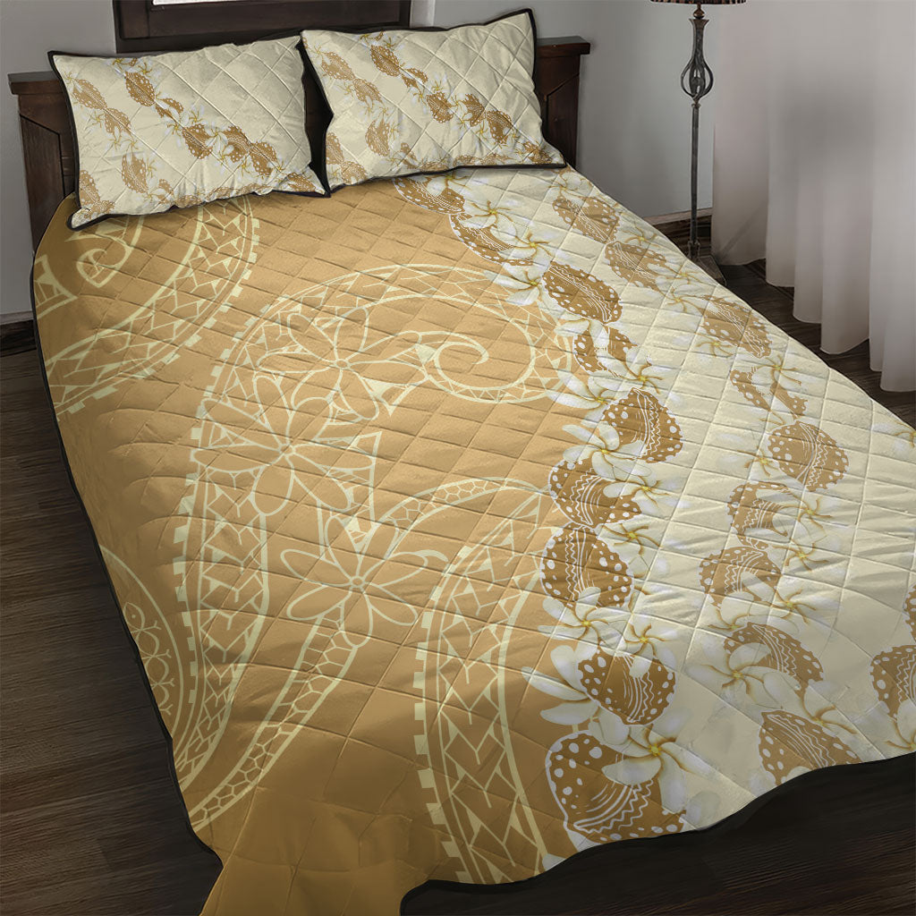 Heiva i Tahiti Quilt Bed Set Tahitian Tiare Maori Cowrie Lei Brown LT14 Brown - Polynesian Pride