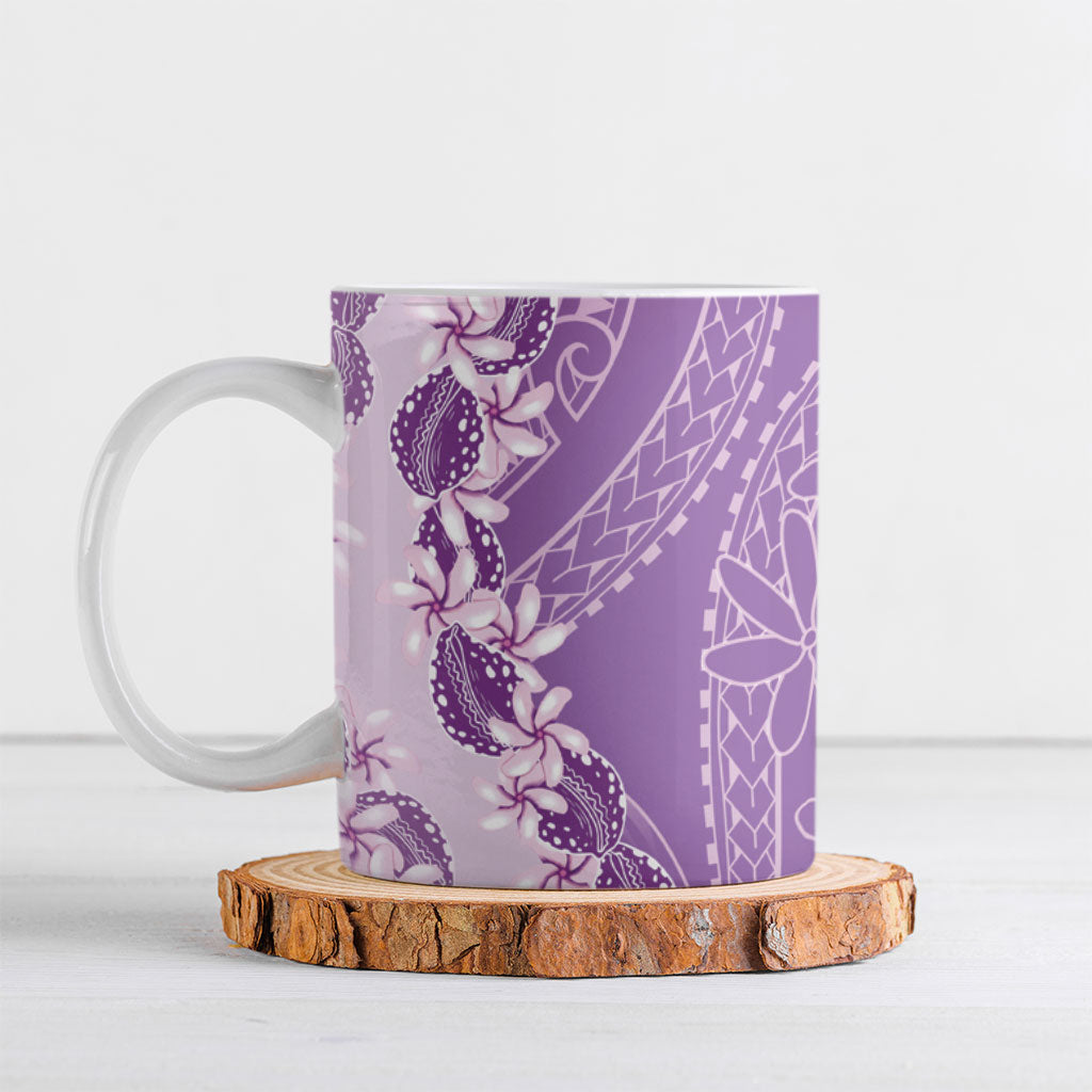 Heiva i Tahiti Ceramic Mug Tahitian Tiare Maori Cowrie Lei Purple LT14 Purple - Polynesian Pride