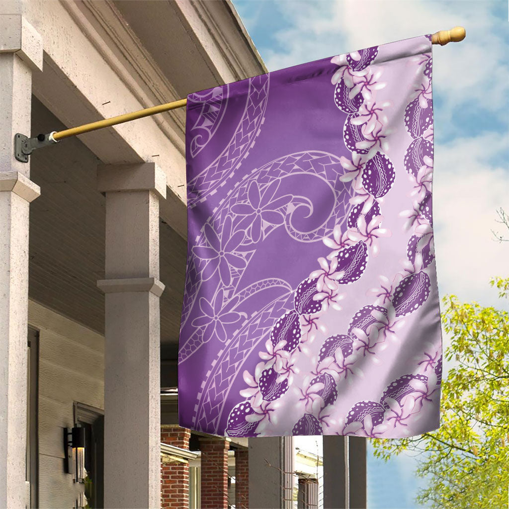 Heiva i Tahiti Garden Flag Tahitian Tiare Maori Cowrie Lei Purple LT14 House Flag Purple - Polynesian Pride