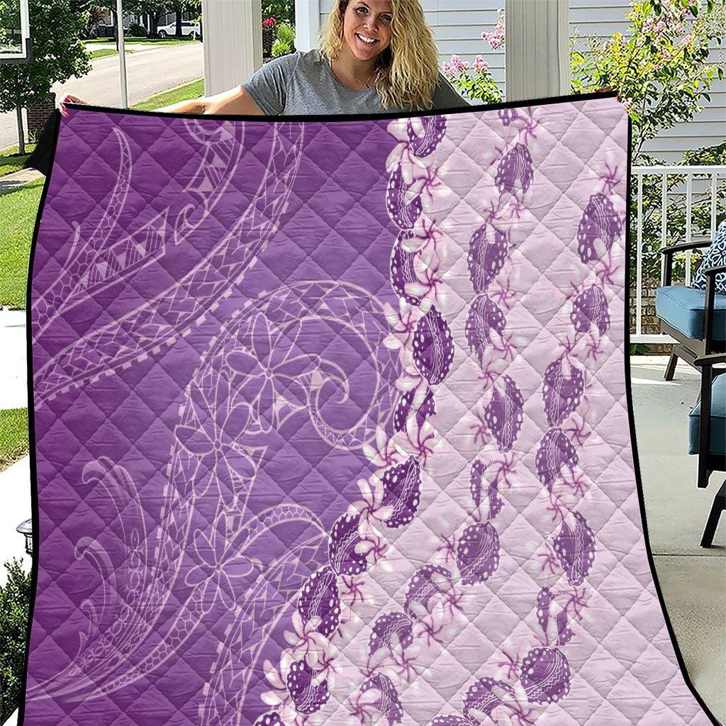 Heiva i Tahiti Quilt Tahitian Tiare Maori Cowrie Lei Purple LT14 Purple - Polynesian Pride