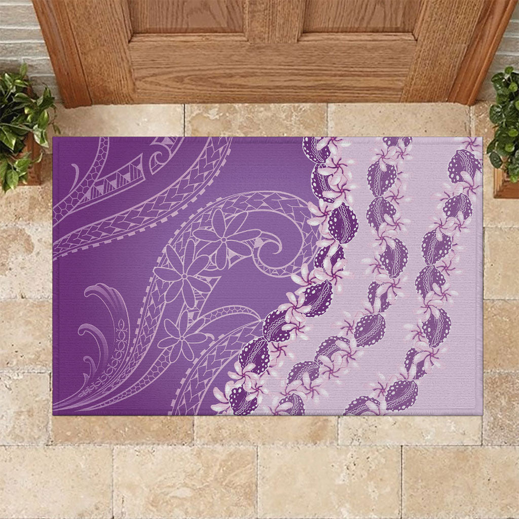 Heiva i Tahiti Rubber Doormat Tahitian Tiare Maori Cowrie Lei Purple LT14 Purple - Polynesian Pride