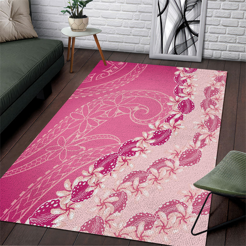 Heiva i Tahiti Area Rug Tahitian Tiare Maori Cowrie Lei Pink LT14 Pink - Polynesian Pride