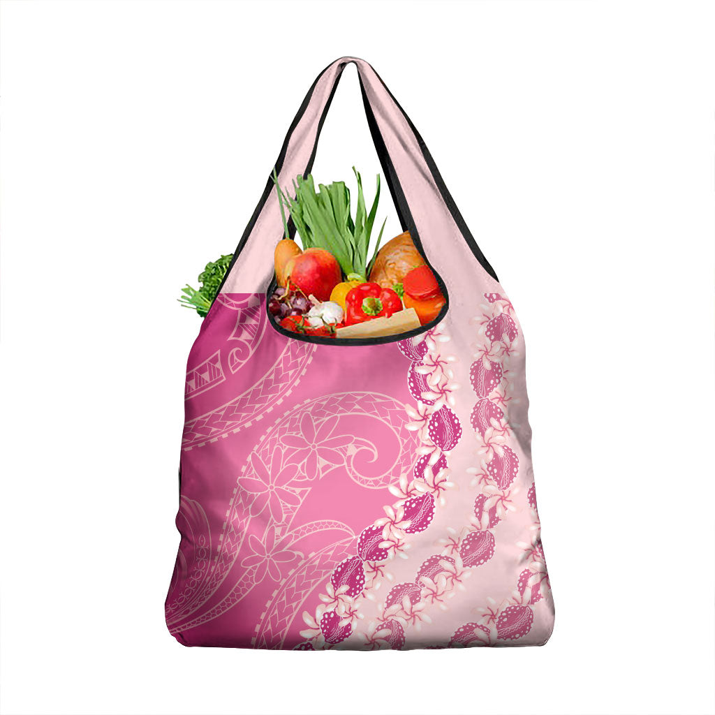 Heiva i Tahiti Grocery Bag Tahitian Tiare Maori Cowrie Lei Pink LT14 1-pack One Size Pink - Polynesian Pride