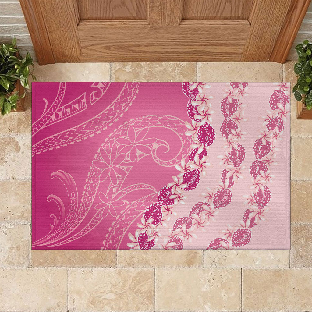 Heiva i Tahiti Rubber Doormat Tahitian Tiare Maori Cowrie Lei Pink LT14 Pink - Polynesian Pride