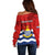 Personalised Kiribati Independence Day Off Shoulder Sweater Happy 44th Anniversary Flag Style LT14 - Polynesian Pride