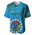 Personalised 13 March Penrhyn Island Gospel Day Baseball Jersey Cook Islands Tribal Pattern LT14 Blue - Polynesian Pride