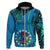 Custom 13 March Penrhyn Island Gospel Day Hoodie Cook Islands Tribal Pattern LT14 Zip Hoodie Blue - Polynesian Pride