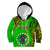 25 May Palmerston Island Gospel Day Kid Hoodie Cook Islands Tribal Pattern LT14 Green - Polynesian Pride